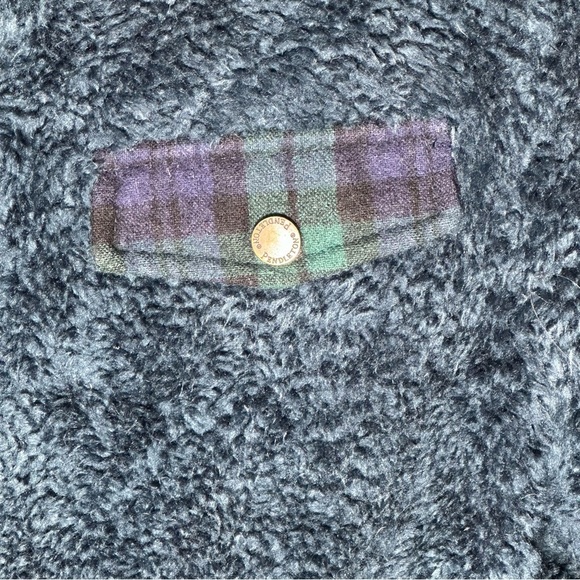 Pendleton Blue Teddy Sherpa Plaid Full Zip Long Sleeves Pockets Jacket Sz Large - Picture 6 of 13